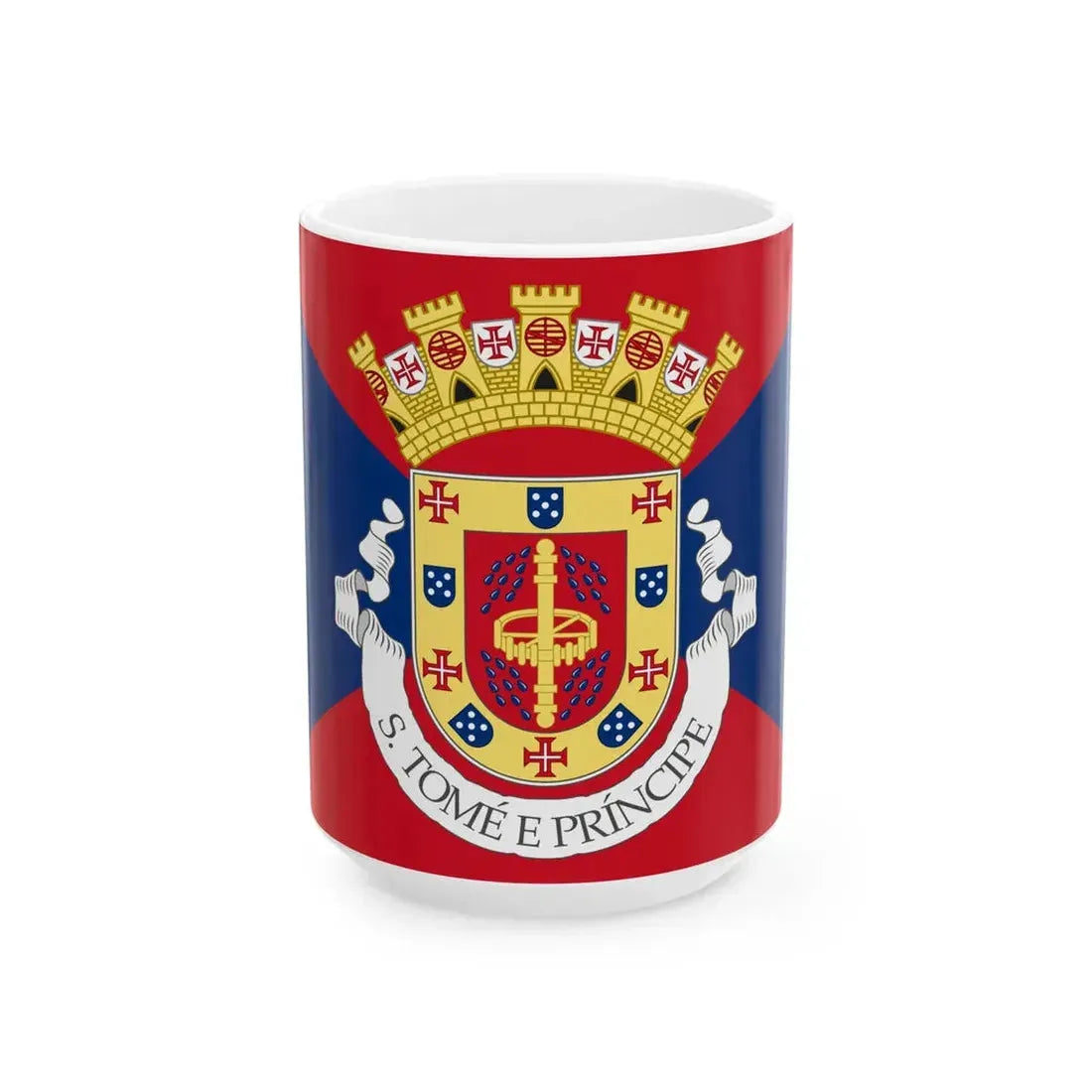 Flag of Sao Tome and Principe 1932 proposal (Portugal) White Coffee Mug 15oz - Go Mug Yourself
