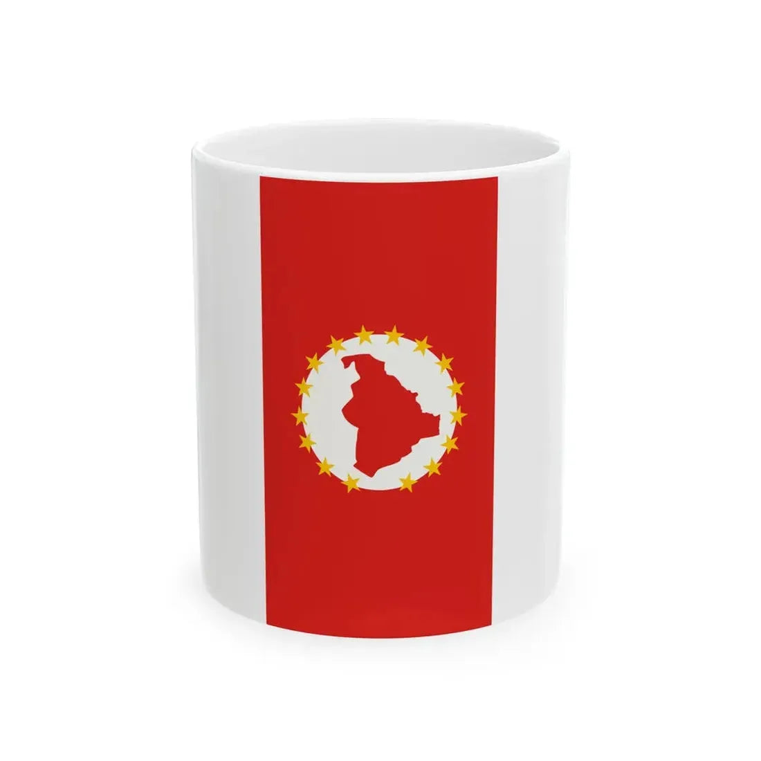 Flag of Saraj Municipality (North Macedonia) White Coffee Mug 11oz - Go Mug Yourself