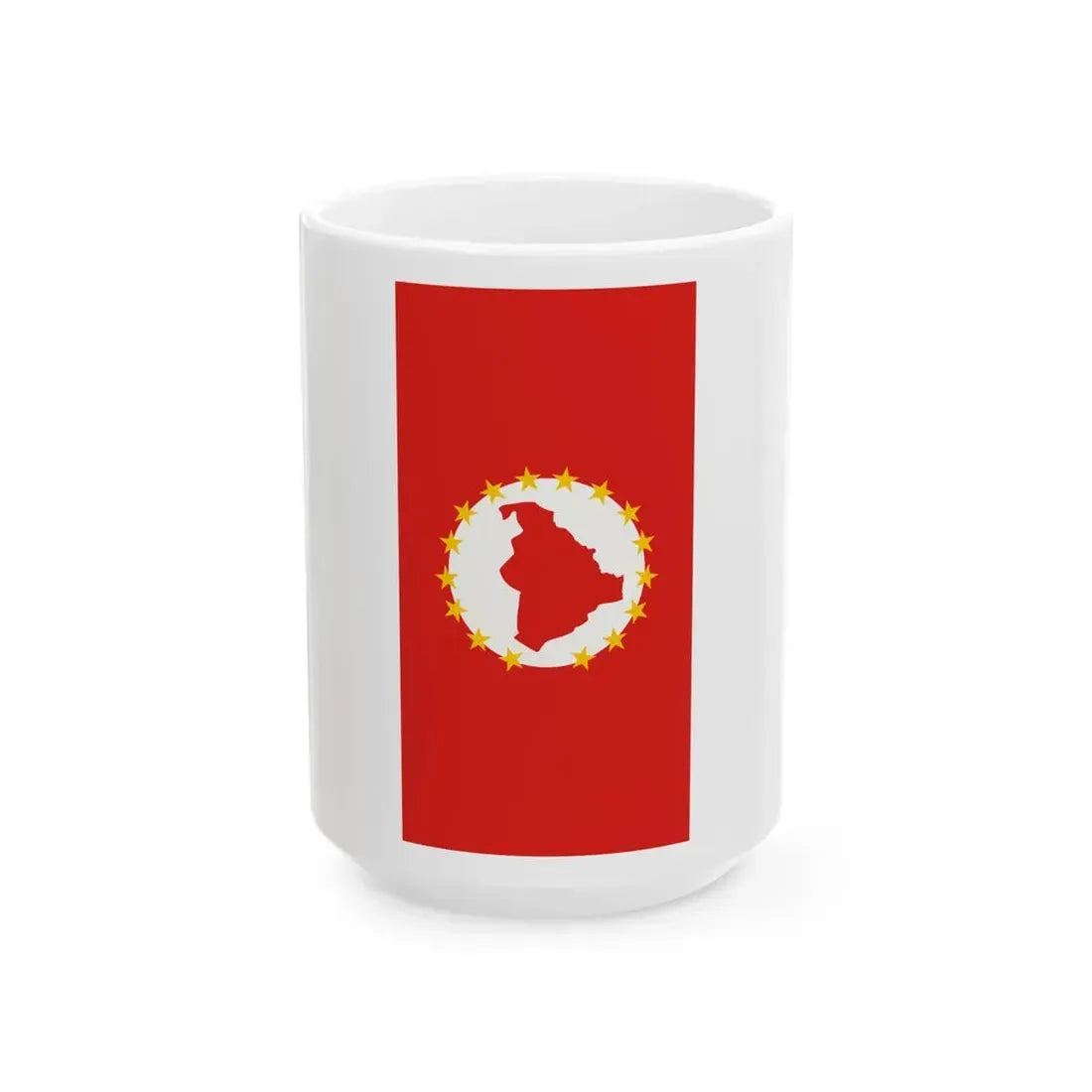 Flag of Saraj Municipality (North Macedonia) White Coffee Mug 15oz - Go Mug Yourself
