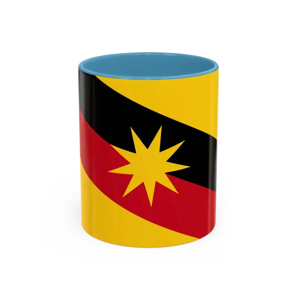 Flag of Sarawak Malaysia - Accent Coffee Mug 11oz Light Blue - Go Mug Yourself