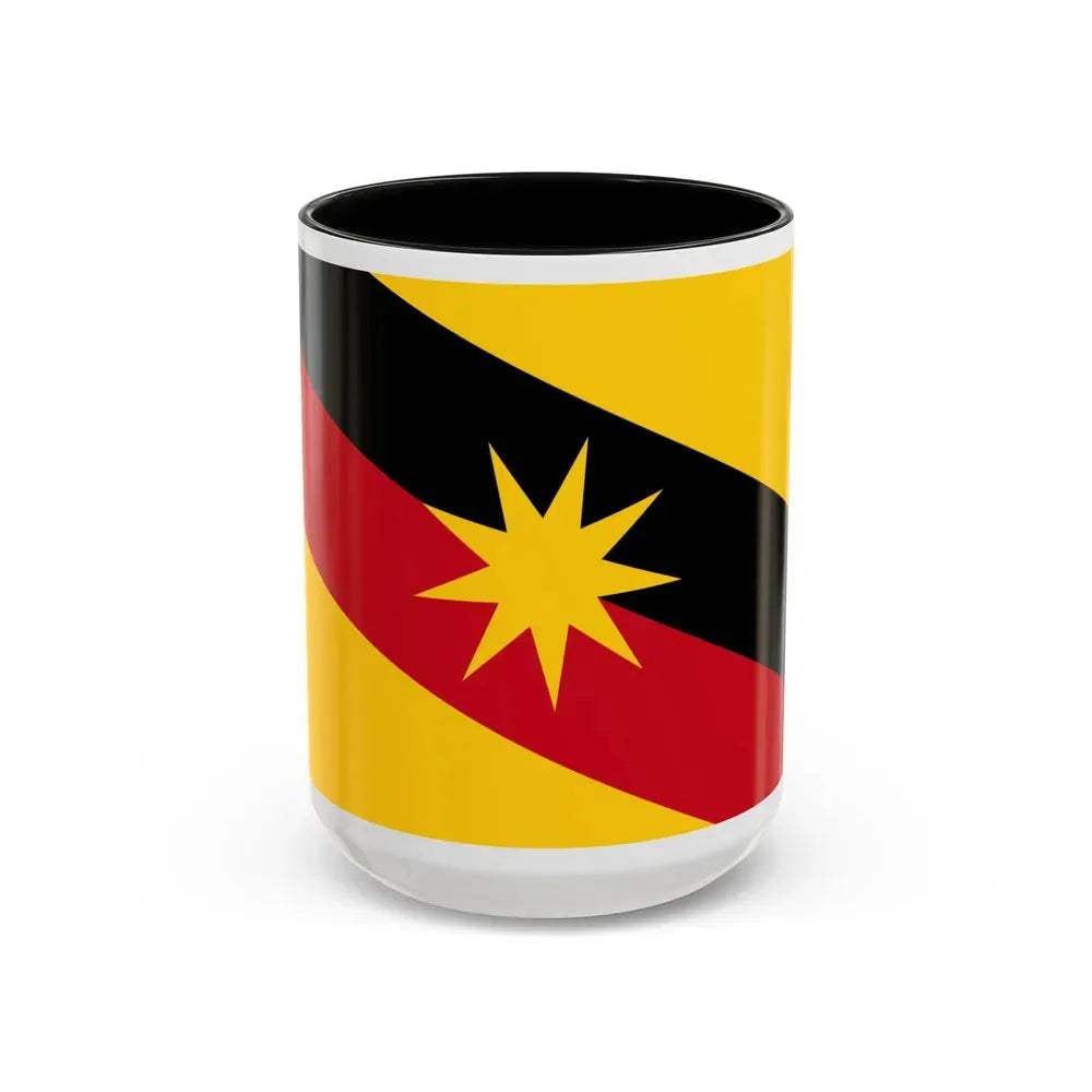 Flag of Sarawak Malaysia - Accent Coffee Mug 15oz Black - Go Mug Yourself