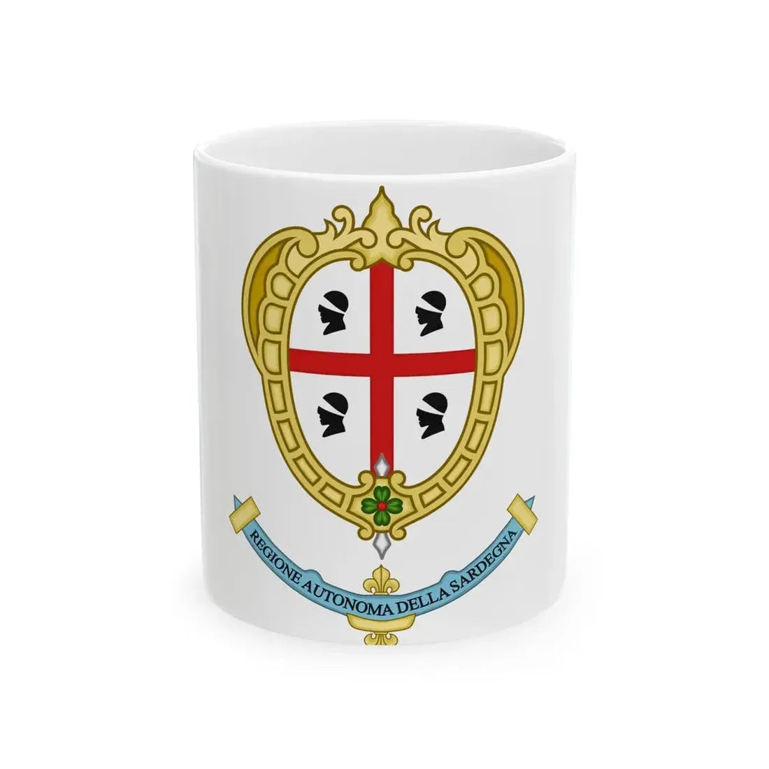 Flag of Sardinia 1995 (Italy) White Coffee Mug 11oz - Go Mug Yourself