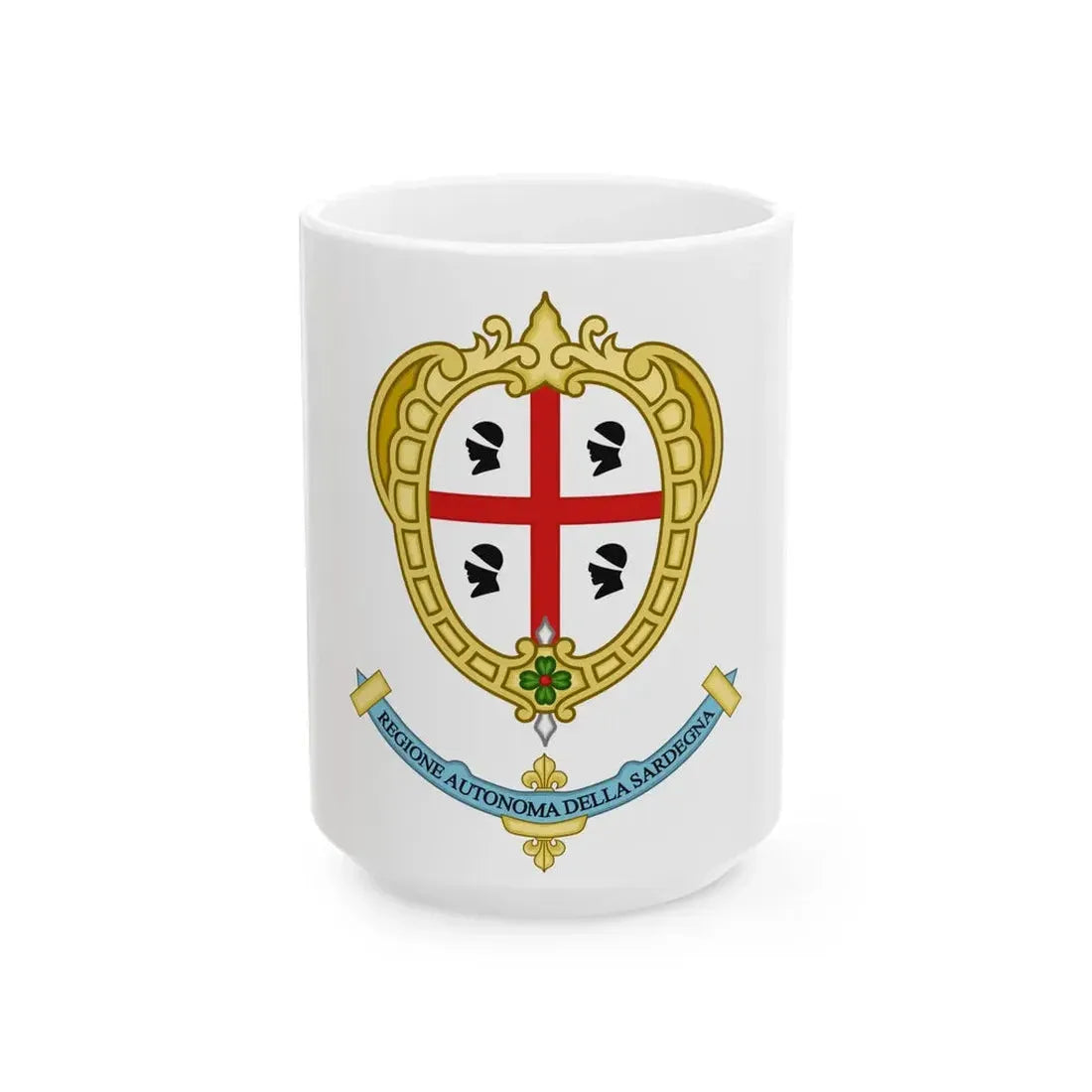 Flag of Sardinia 1995 (Italy) White Coffee Mug 15oz - Go Mug Yourself