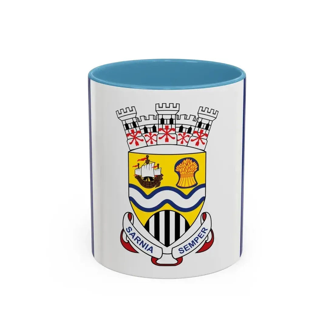 Flag of Sarnia Ontario Canada - Accent Coffee Mug 11oz Light Blue - Go Mug Yourself
