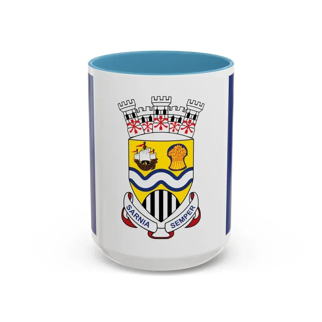 Flag of Sarnia Ontario Canada - Accent Coffee Mug 15oz Light Blue - Go Mug Yourself