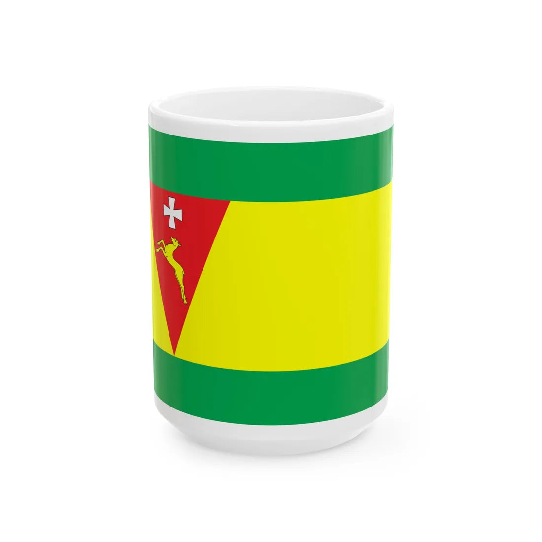 Flag of Sarny Raion (Ukraine) White Coffee Mug 15oz - Go Mug Yourself