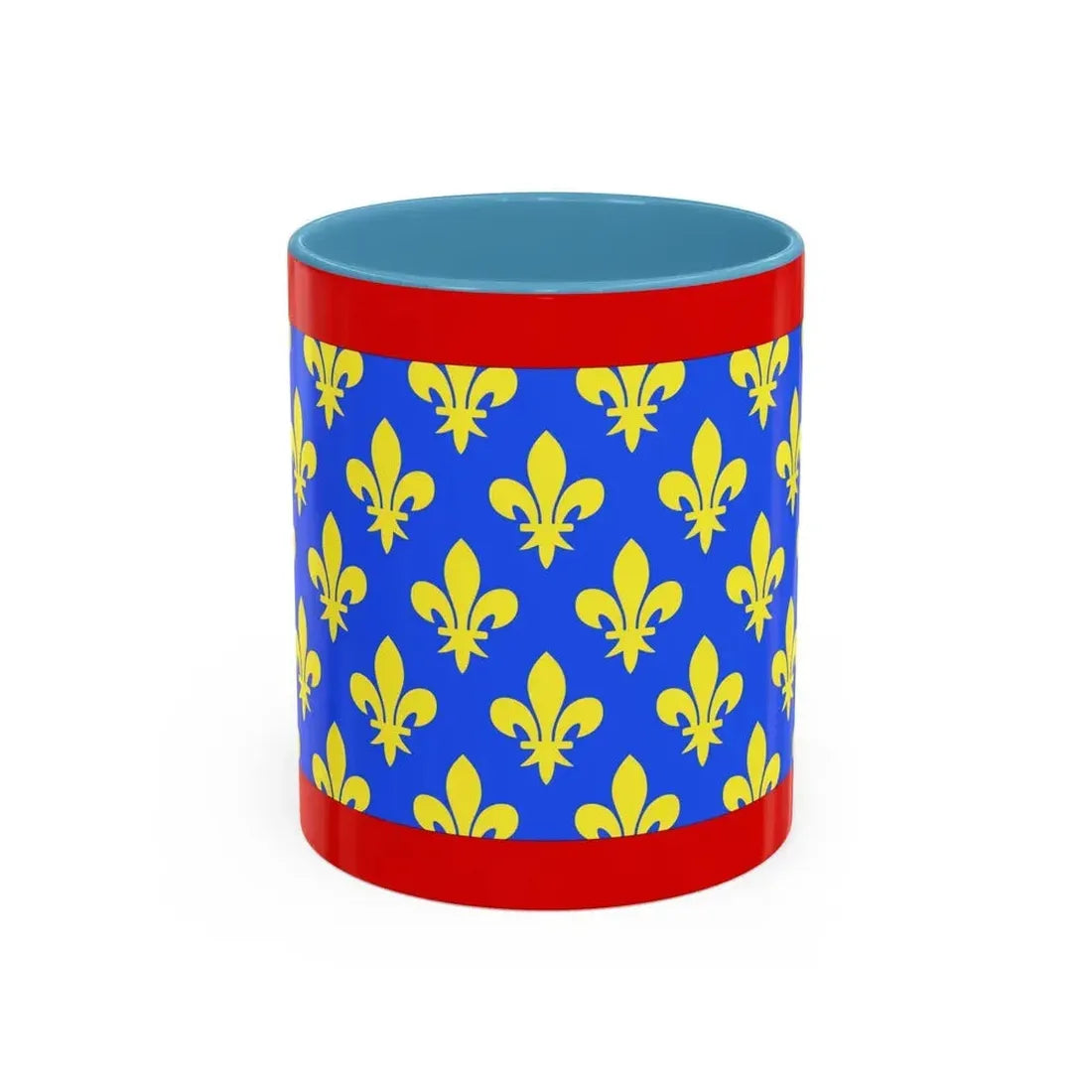 Flag of Sarthe France 2 - Accent Coffee Mug 11oz Light Blue - Go Mug Yourself