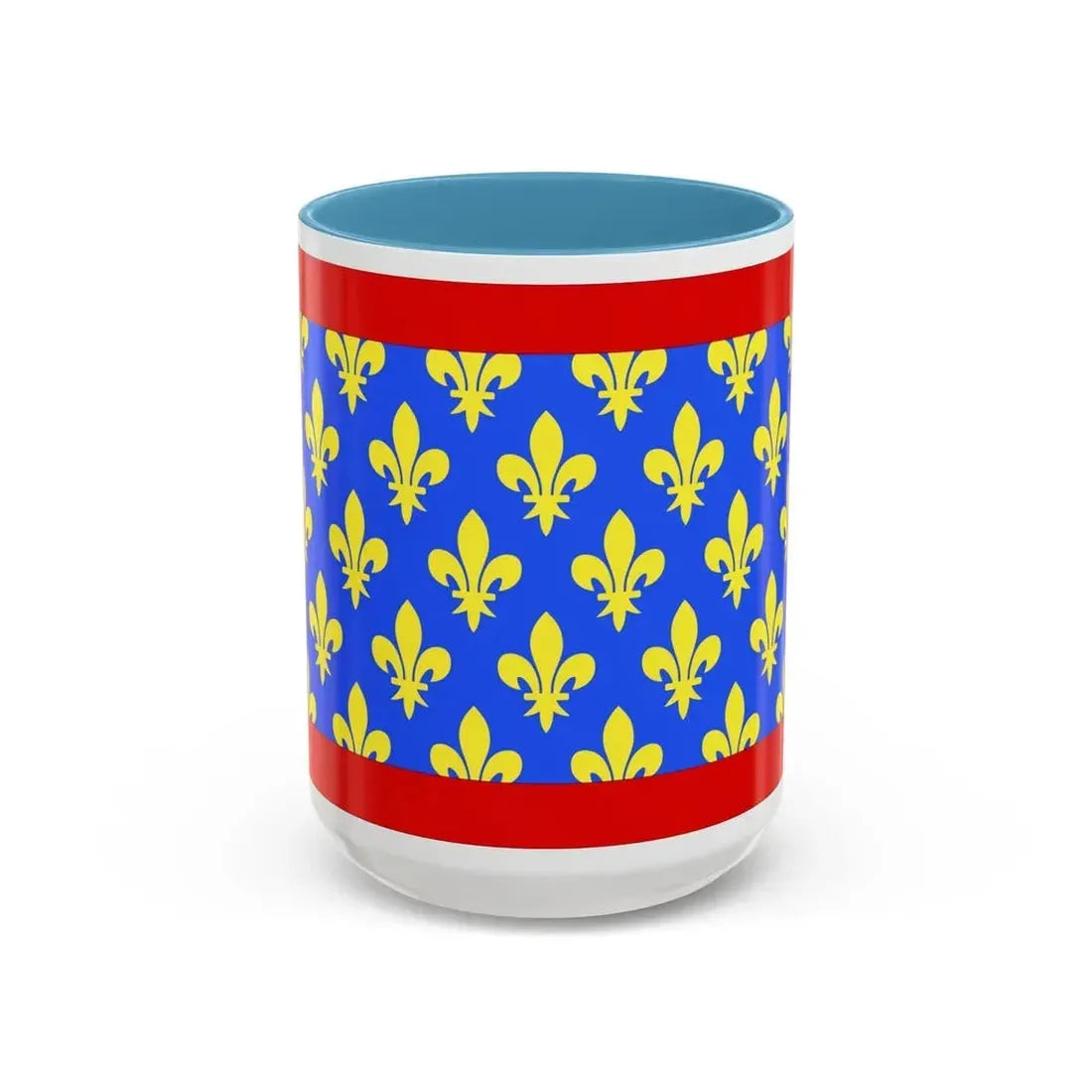 Flag of Sarthe France 2 - Accent Coffee Mug 15oz Light Blue - Go Mug Yourself