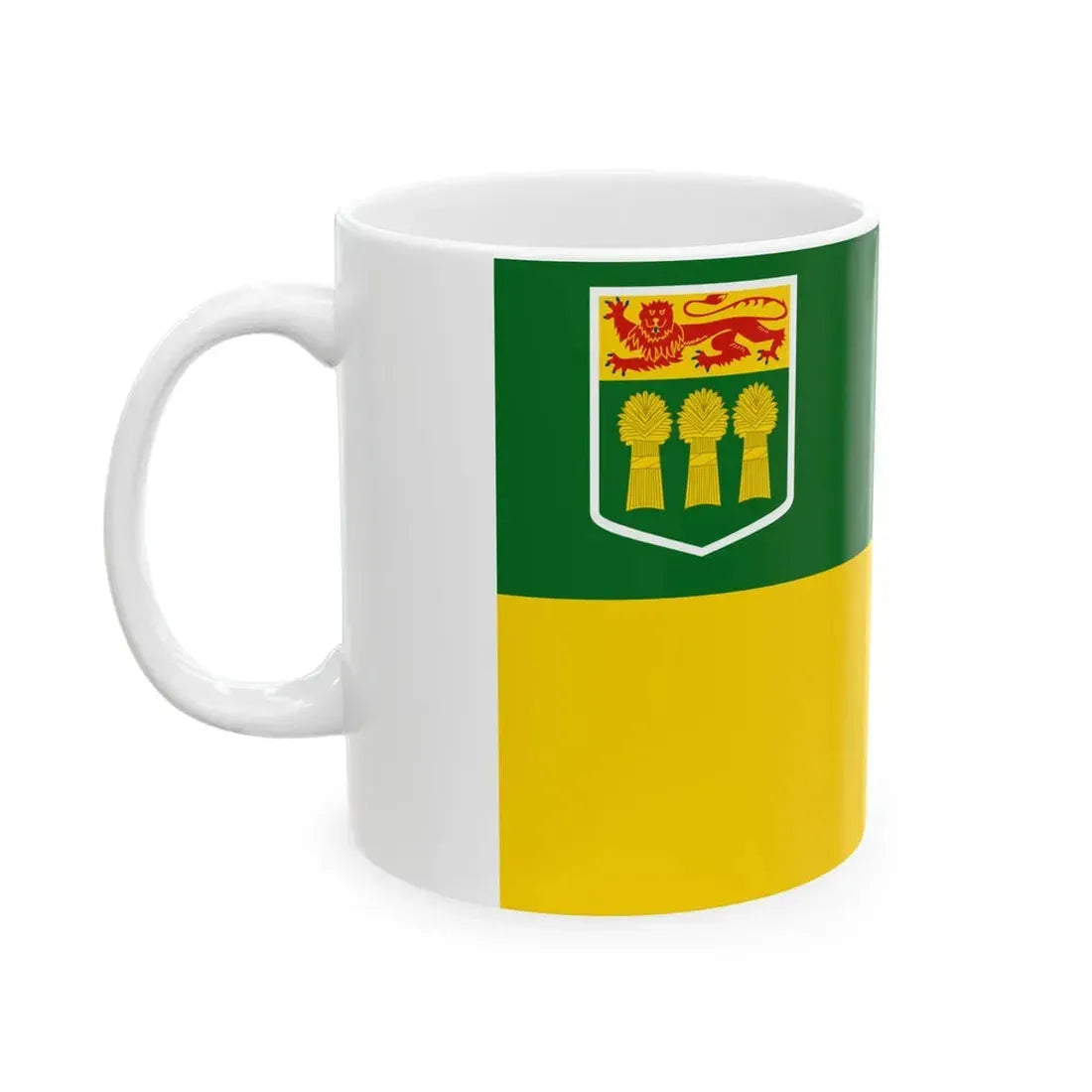 Flag of Saskatchewan 3-2 (Canada) White Coffee Mug - Go Mug Yourself