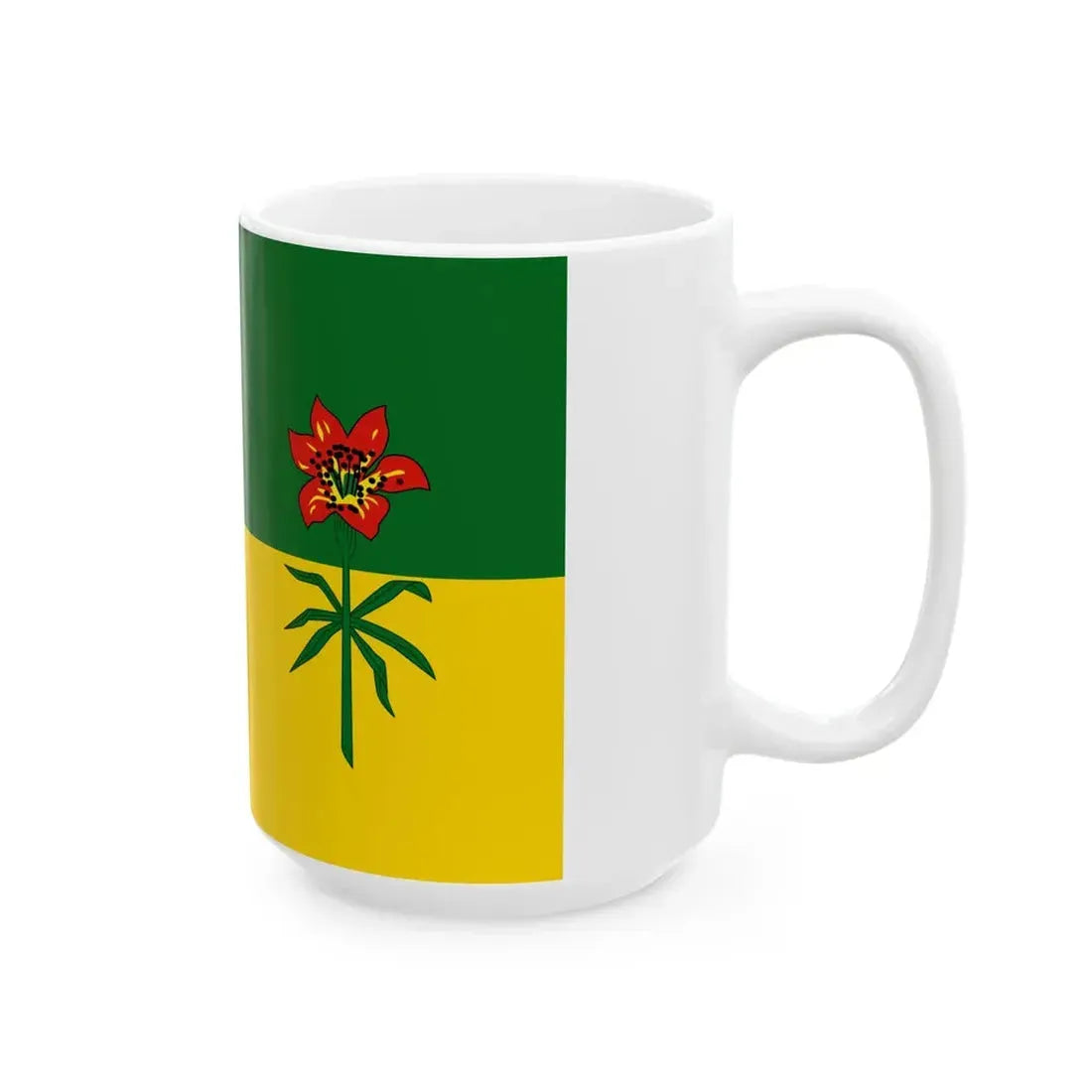 Flag of Saskatchewan 3-2 (Canada) White Coffee Mug - Go Mug Yourself