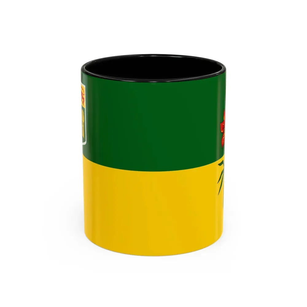 Flag of Saskatchewan Canada - Accent Coffee Mug 11oz Black - Go Mug Yourself