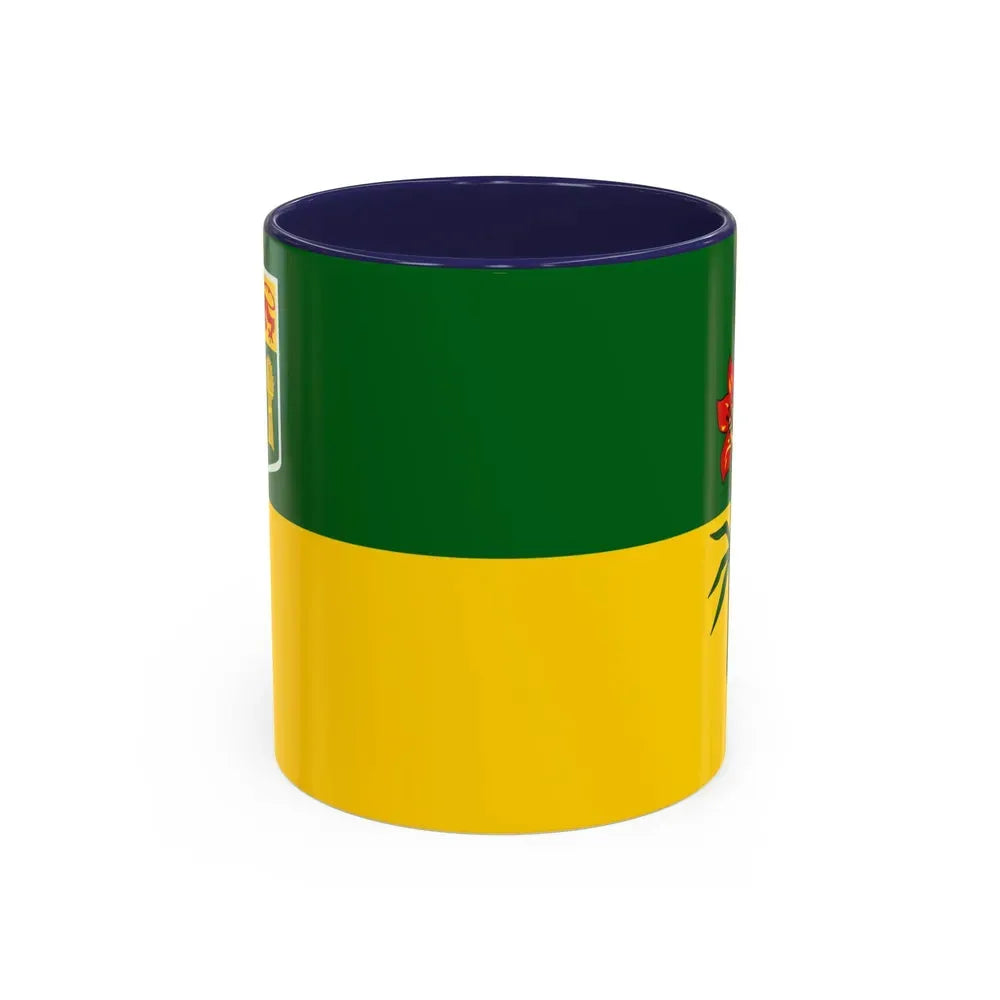 Flag of Saskatchewan Canada - Accent Coffee Mug 11oz Navy - Go Mug Yourself