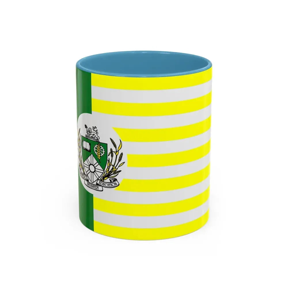 Flag of Saskatoon Canada - Accent Coffee Mug 11oz Light Blue - Go Mug Yourself