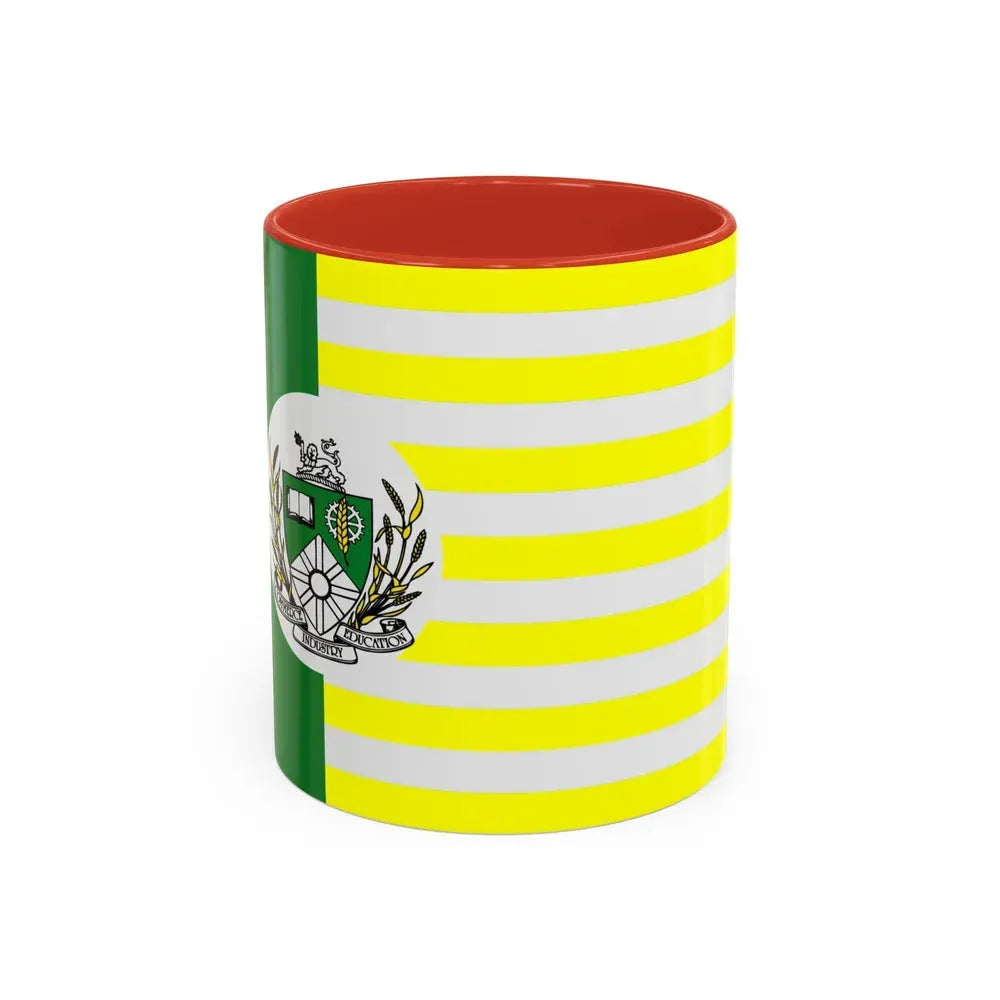 Flag of Saskatoon Canada - Accent Coffee Mug 11oz Red - Go Mug Yourself