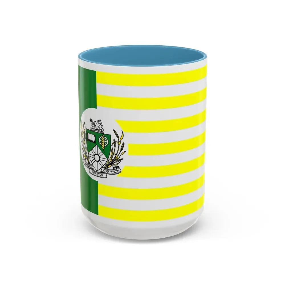 Flag of Saskatoon Canada - Accent Coffee Mug 15oz Light Blue - Go Mug Yourself