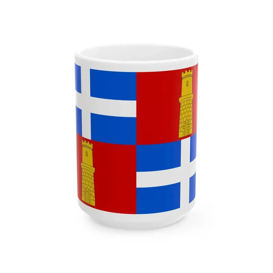 Flag of Sassari 1259-1323 (Italy) White Coffee Mug 15oz - Go Mug Yourself