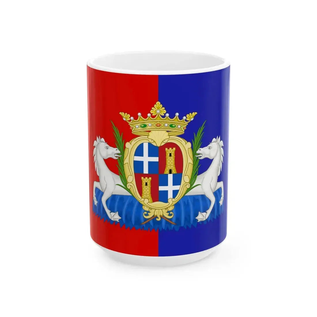 Flag of Sassari Until 1936 (Italy) White Coffee Mug 15oz - Go Mug Yourself