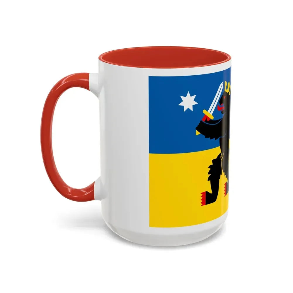 Flag of Satakunta Finland - Accent Coffee Mug - Go Mug Yourself