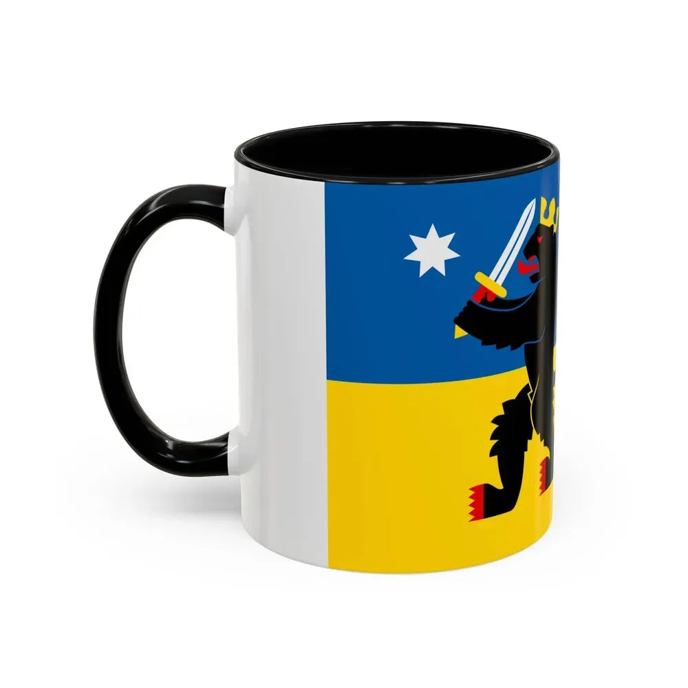 Flag of Satakunta Finland - Accent Coffee Mug - Go Mug Yourself
