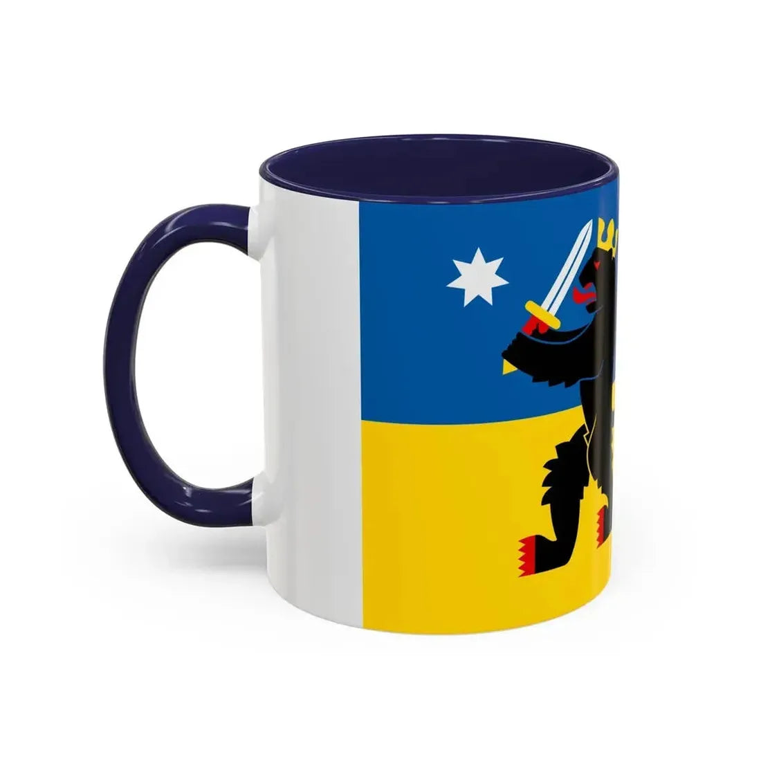 Flag of Satakunta Finland - Accent Coffee Mug - Go Mug Yourself