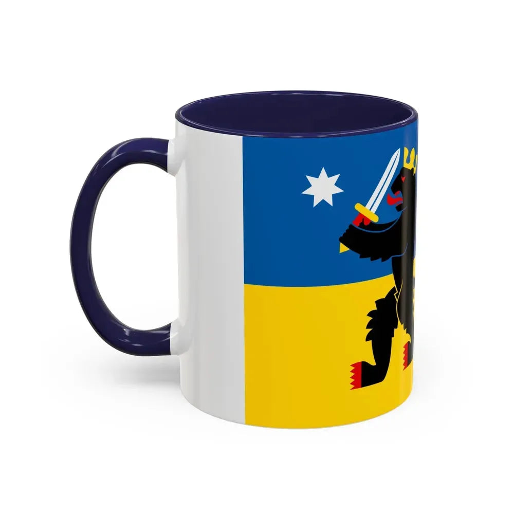 Flag of Satakunta Finland - Accent Coffee Mug - Go Mug Yourself