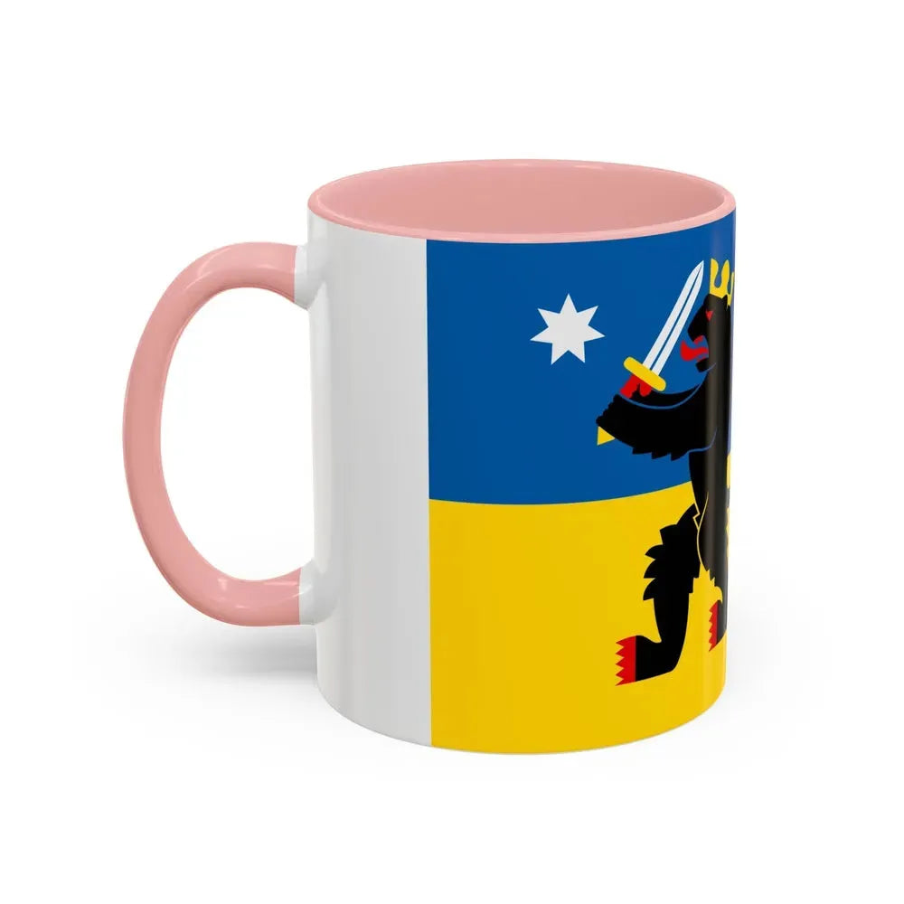 Flag of Satakunta Finland - Accent Coffee Mug - Go Mug Yourself