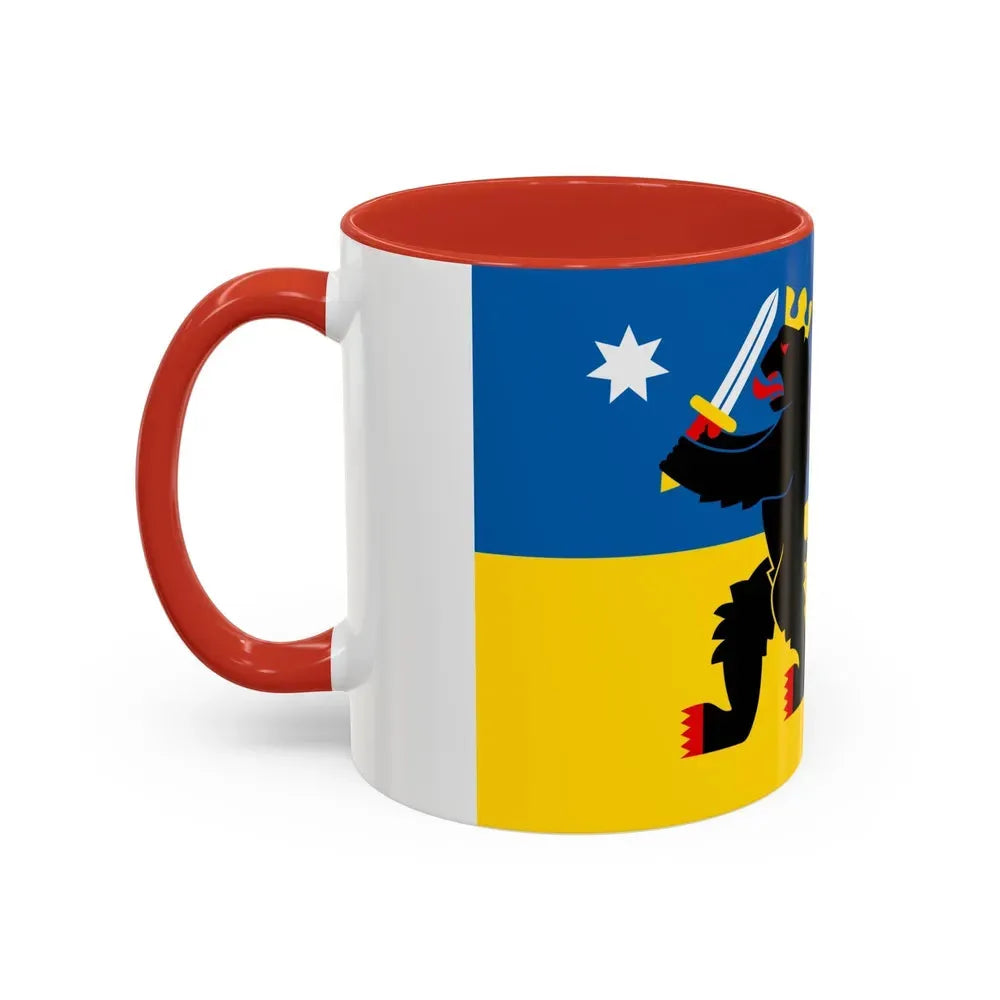 Flag of Satakunta Finland - Accent Coffee Mug - Go Mug Yourself