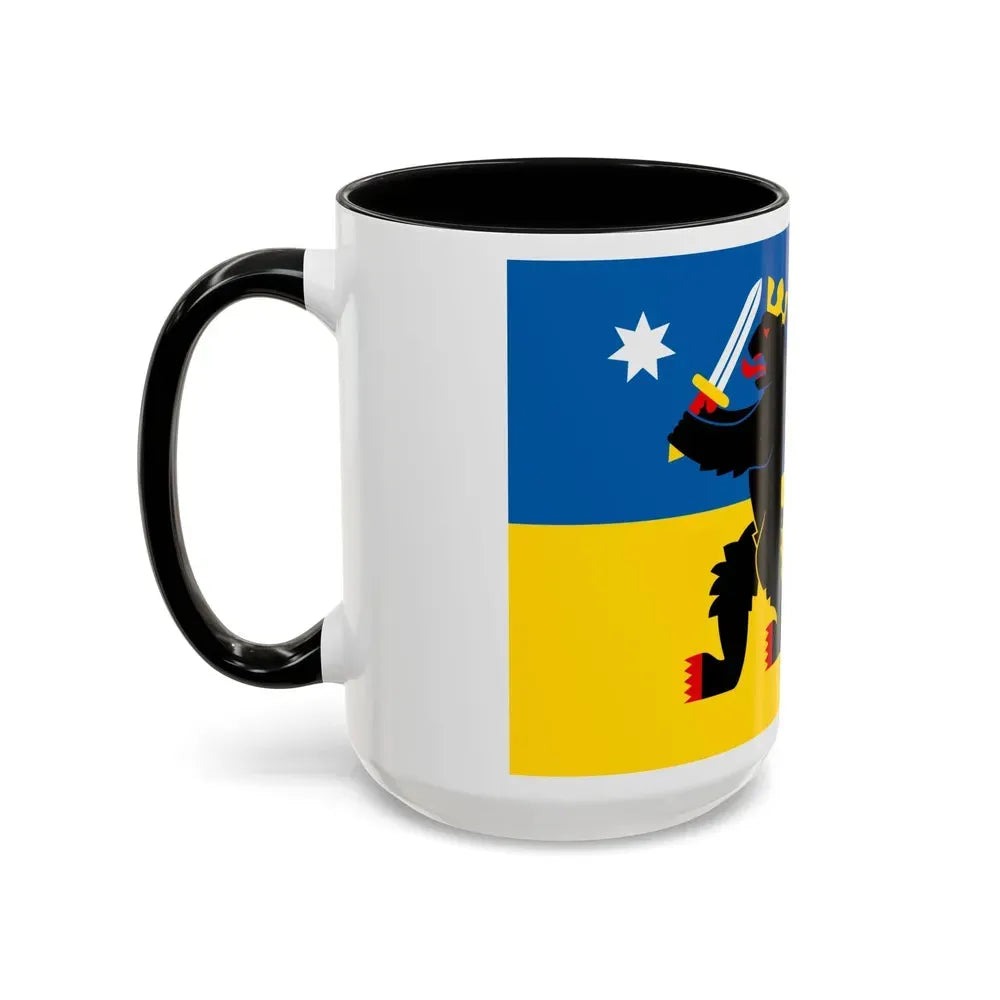 Flag of Satakunta Finland - Accent Coffee Mug - Go Mug Yourself