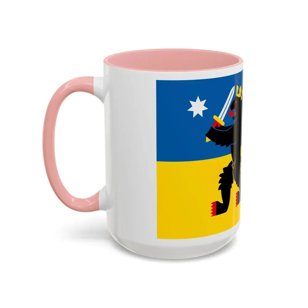 Flag of Satakunta Finland - Accent Coffee Mug - Go Mug Yourself