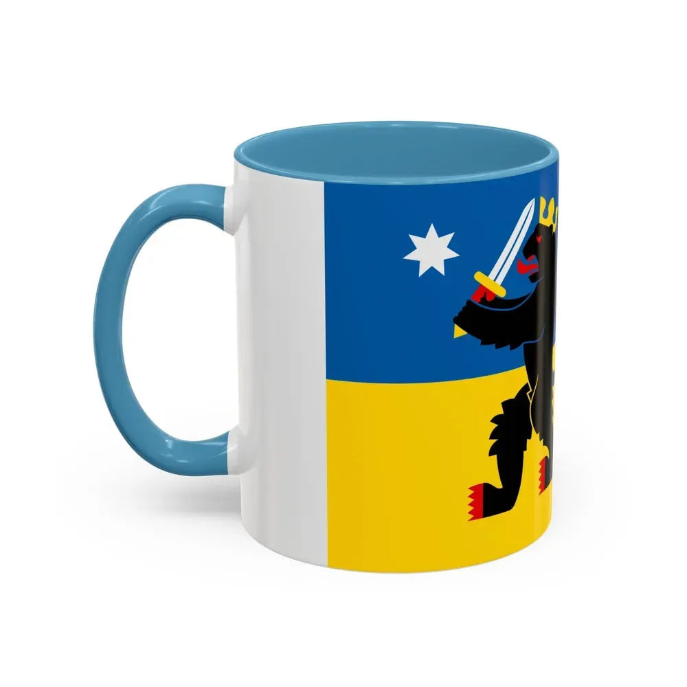 Flag of Satakunta Finland - Accent Coffee Mug - Go Mug Yourself