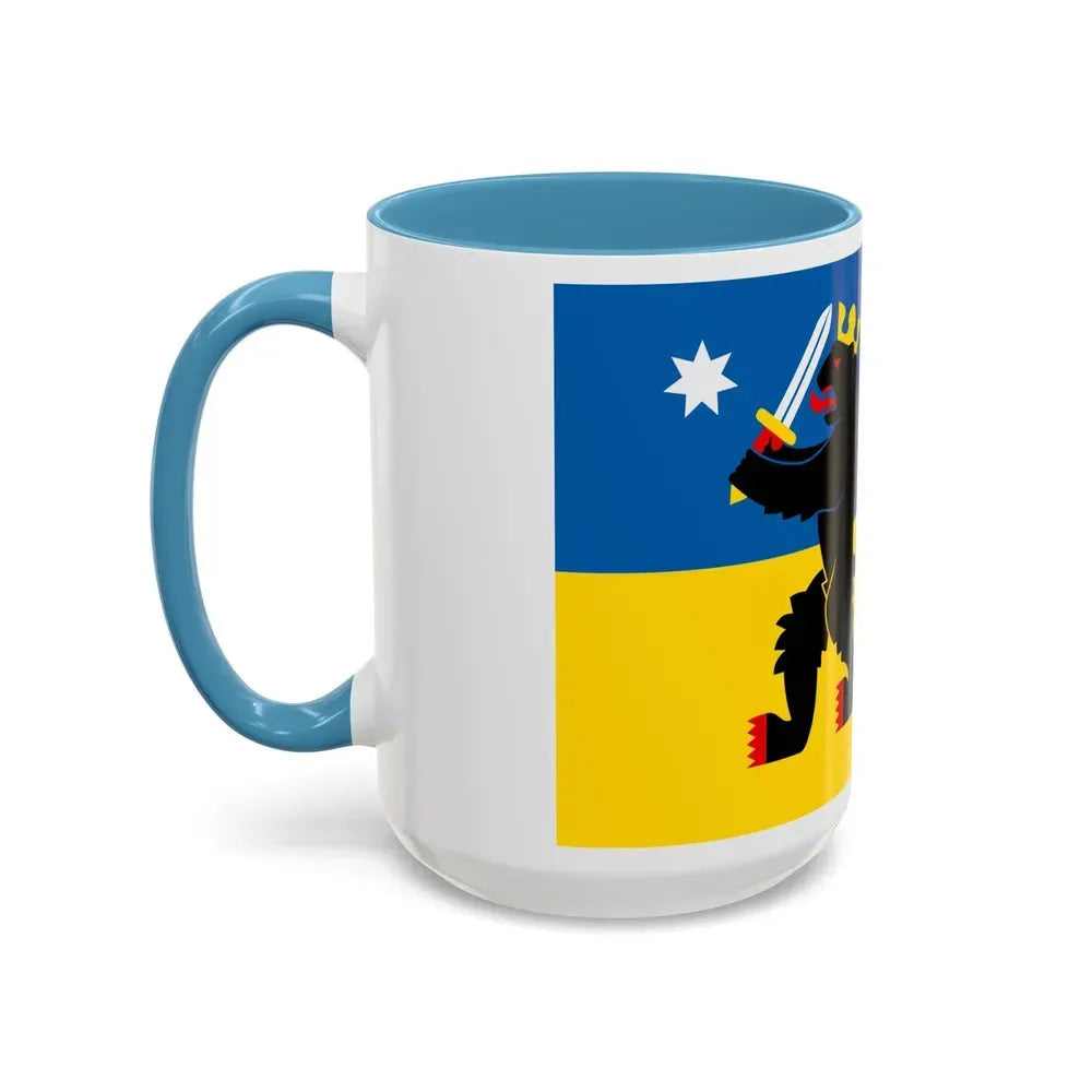 Flag of Satakunta Finland - Accent Coffee Mug - Go Mug Yourself