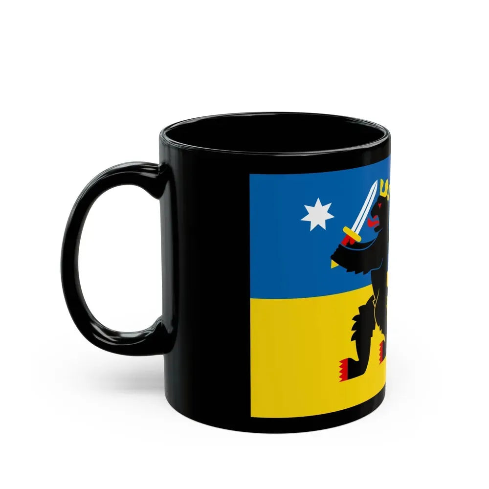 Flag of Satakunta Finland - Black Coffee Mug - Go Mug Yourself