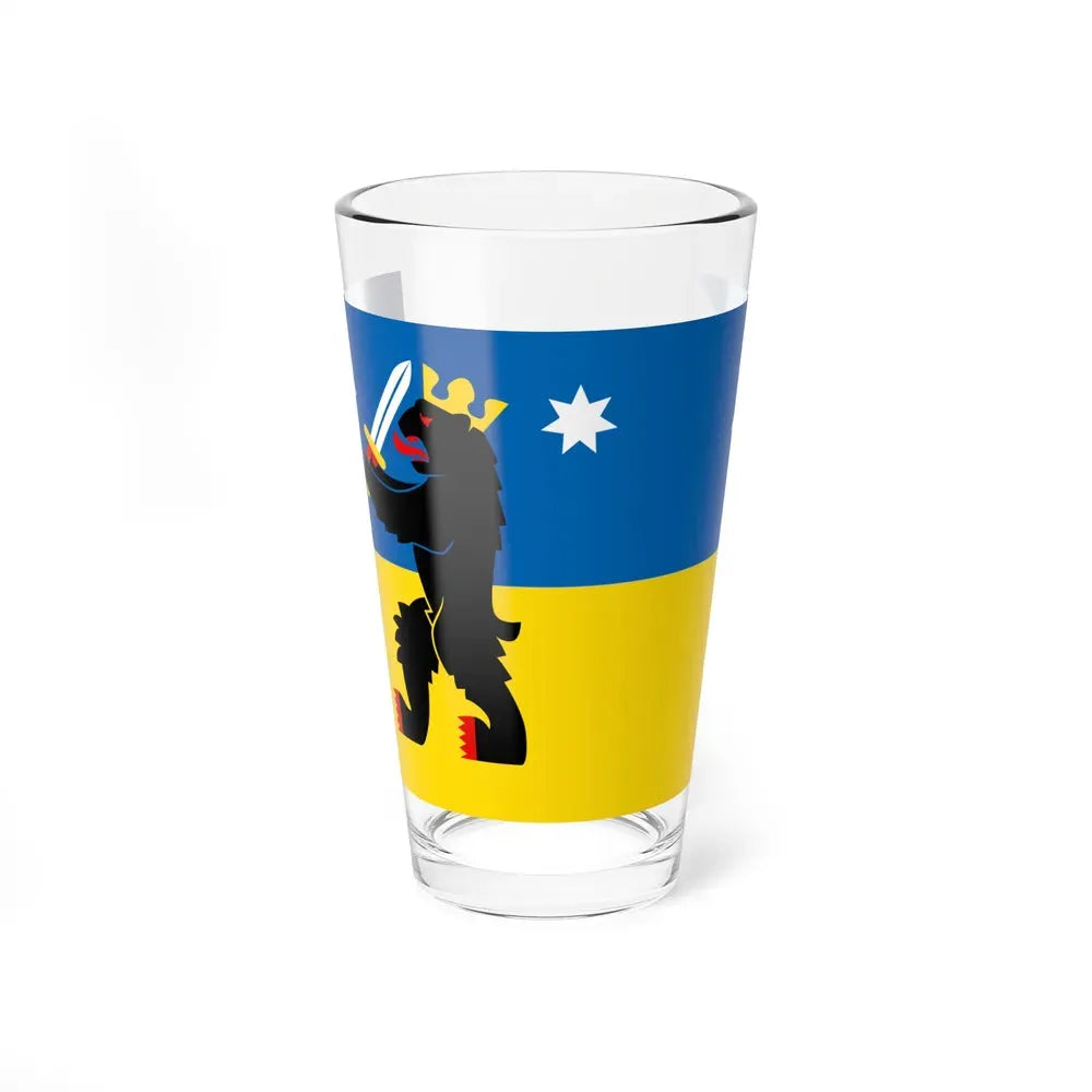 Flag of Satakunta Finland - Pint Glass 16oz 16oz - Go Mug Yourself