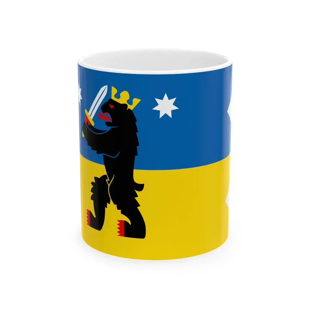 Flag of Satakunta Finland - White Coffee Mug 11oz - Go Mug Yourself
