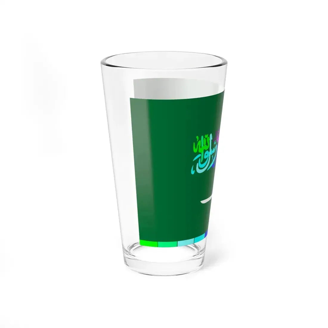 Flag of Saudi Arabia in order of writing later over (Saudi Arabia) Pint Glass 16oz - Go Mug Yourself
