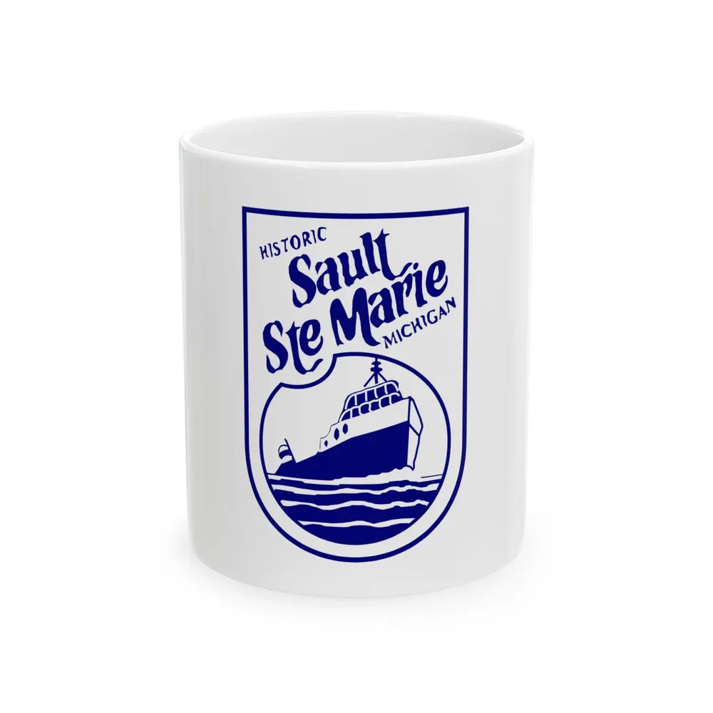 Flag of Sault Ste. Marie Michigan (United States) White Coffee Mug 11oz - Go Mug Yourself