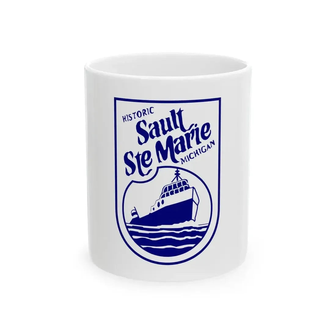Flag of Sault Ste. Marie Michigan (United States) White Coffee Mug 11oz - Go Mug Yourself