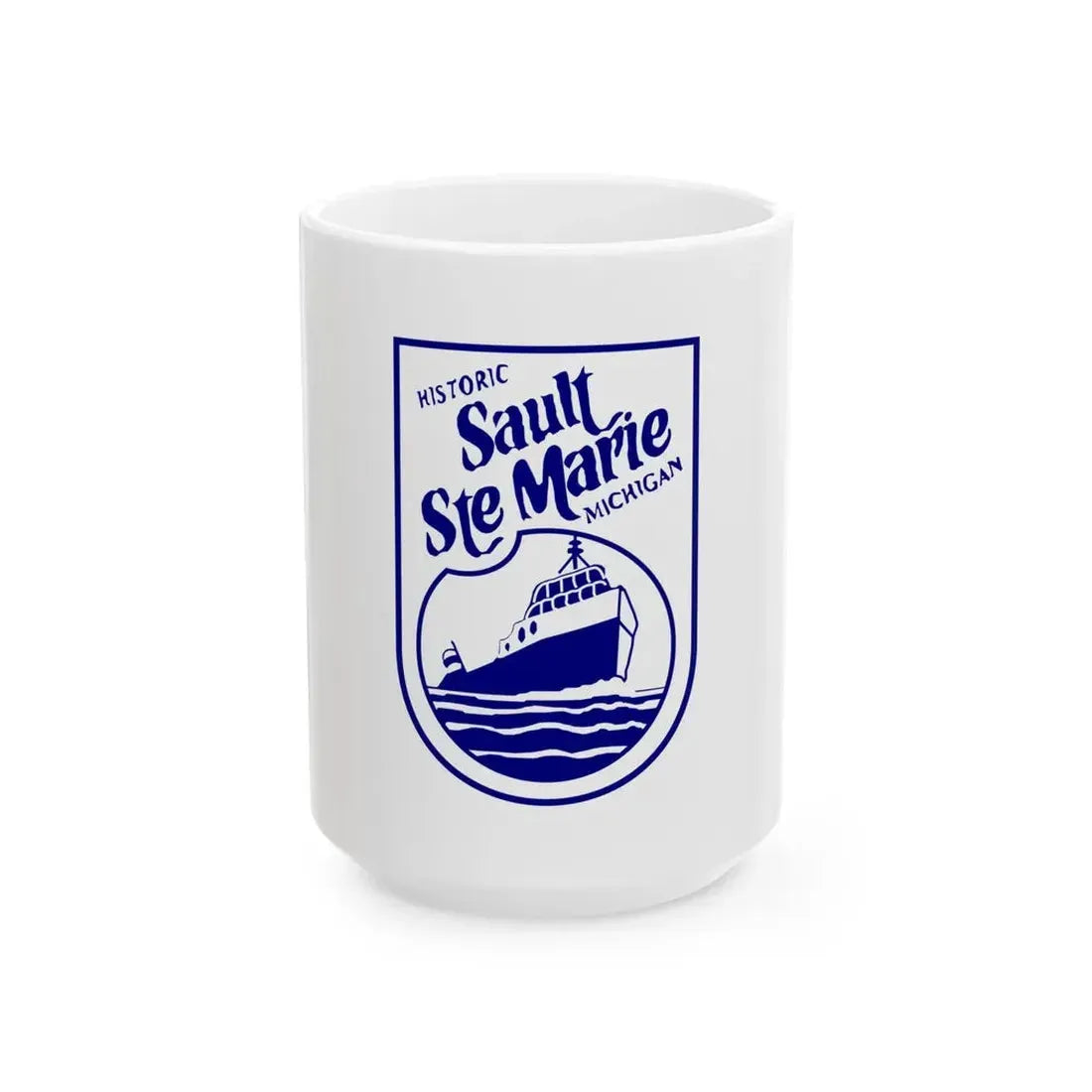 Flag of Sault Ste. Marie Michigan (United States) White Coffee Mug 15oz - Go Mug Yourself