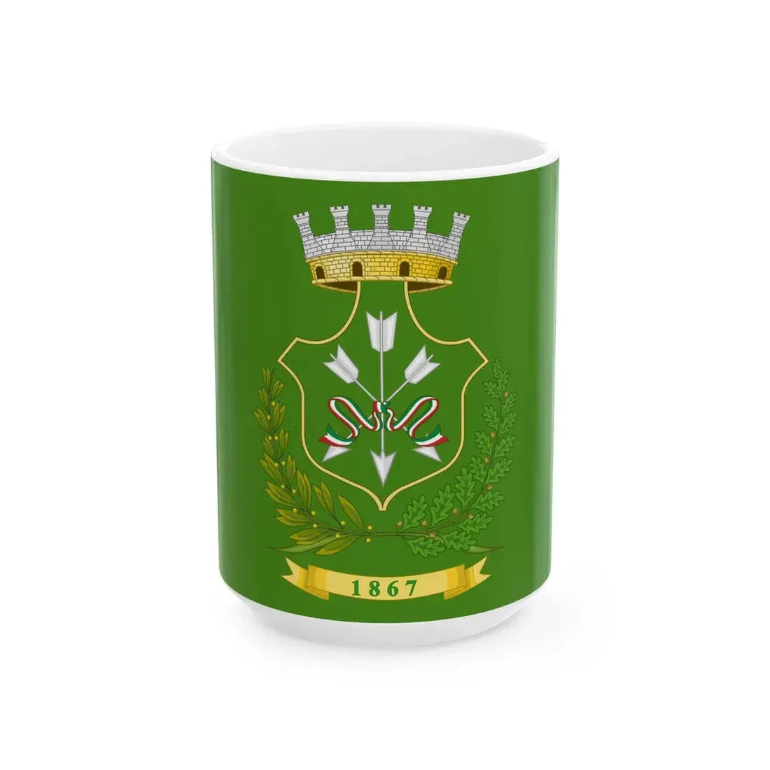 Flag of Saviano (Italy) White Coffee Mug 15oz - Go Mug Yourself