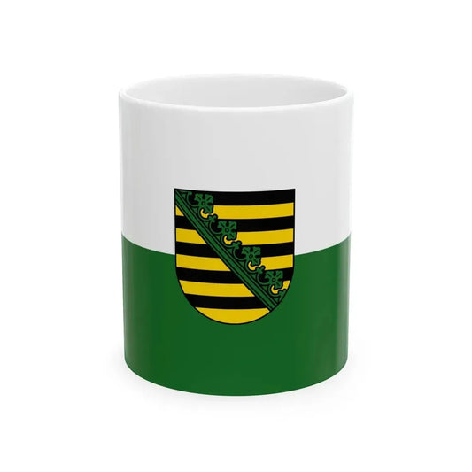 Flag of Saxony state (Germany) White Coffee Mug 11oz - Go Mug Yourself