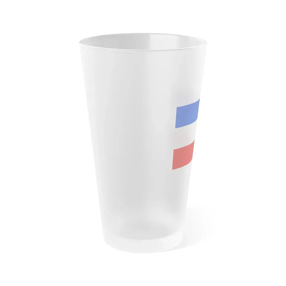 Flag of Schleswig Holstein Germany - Frosted Pint Glass 16oz - Go Mug Yourself