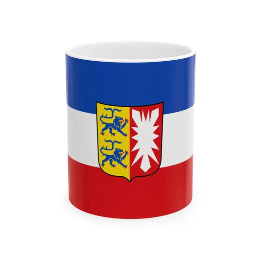 Flag of Schleswig-Holstein state (Germany) White Coffee Mug 11oz - Go Mug Yourself