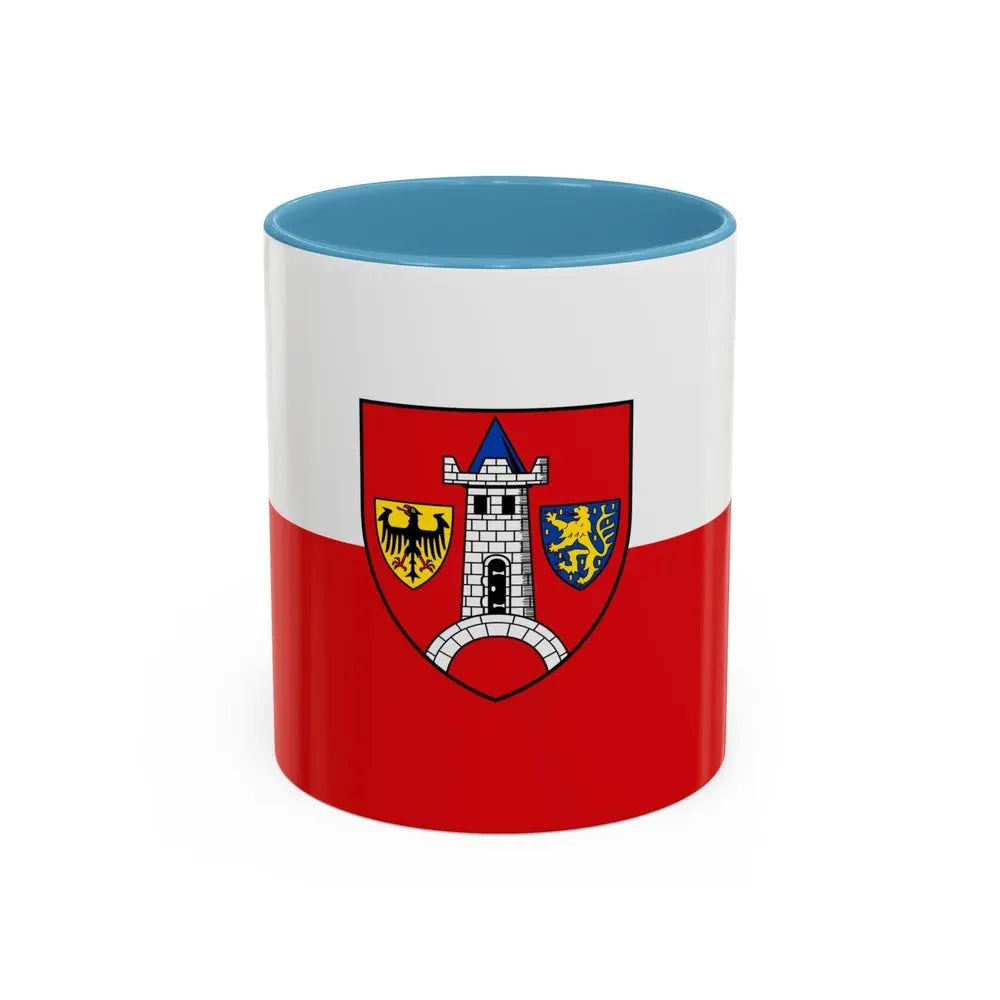 Flag of Schwabach Germany - Accent Coffee Mug 11oz Light Blue - Go Mug Yourself