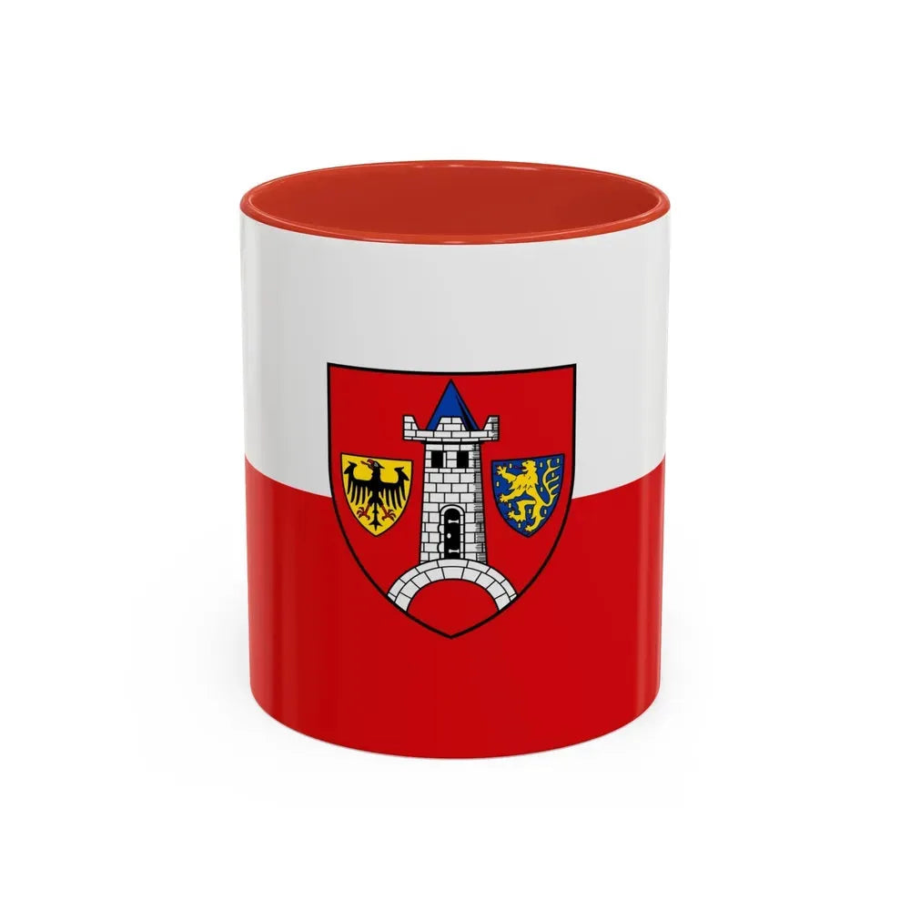 Flag of Schwabach Germany - Accent Coffee Mug 11oz Red - Go Mug Yourself