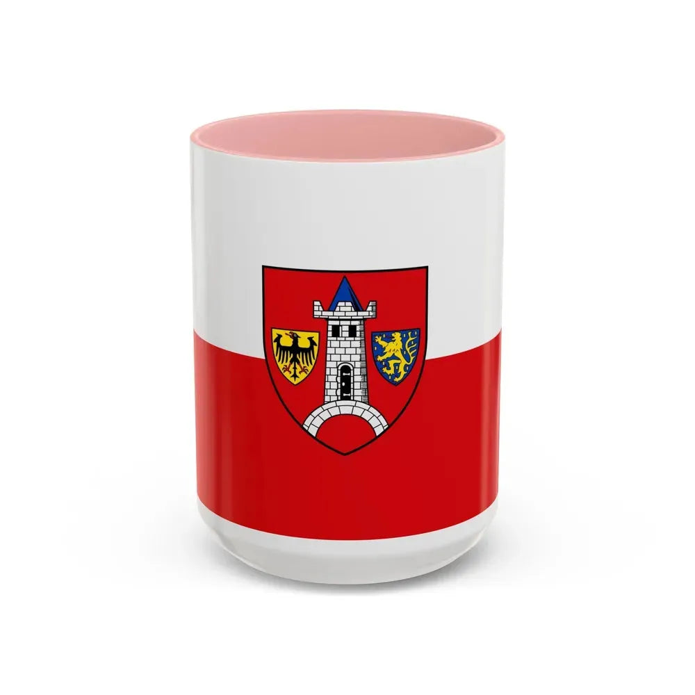 Flag of Schwabach Germany - Accent Coffee Mug 15oz Pink - Go Mug Yourself