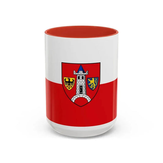 Flag of Schwabach Germany - Accent Coffee Mug 15oz Red - Go Mug Yourself