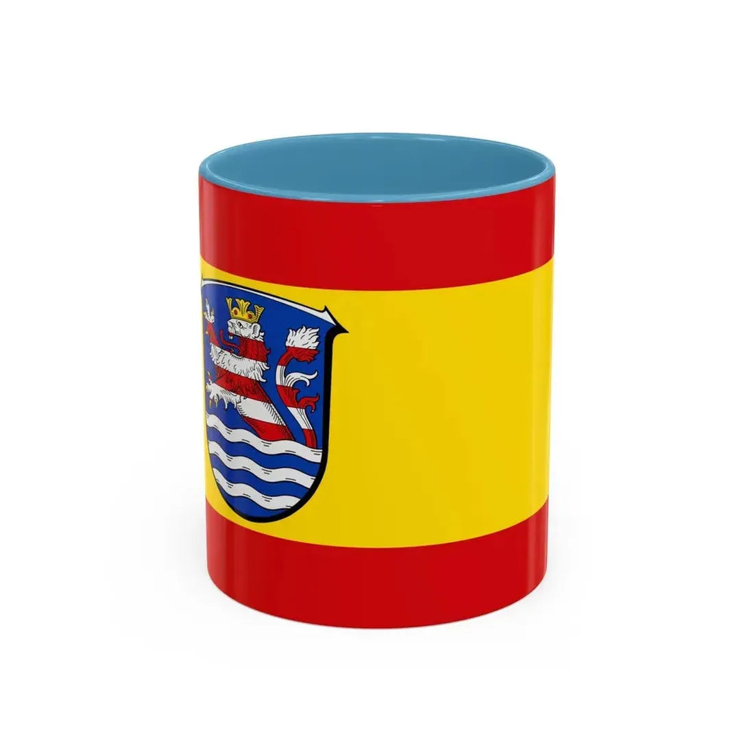 Flag of Schwalm Eder Kreis Germany - Accent Coffee Mug 11oz Light Blue - Go Mug Yourself