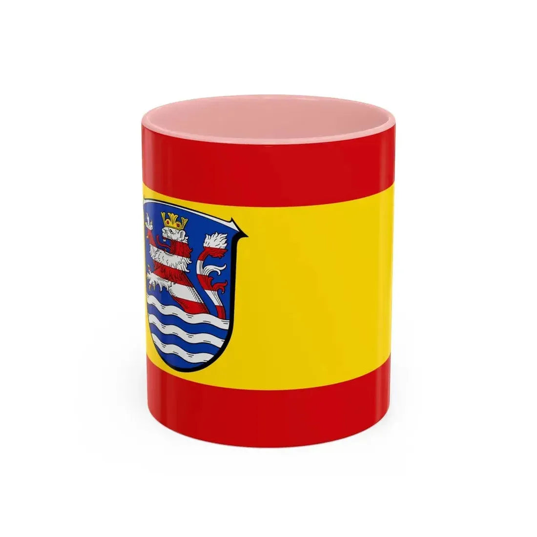 Flag of Schwalm Eder Kreis Germany - Accent Coffee Mug 11oz Pink - Go Mug Yourself