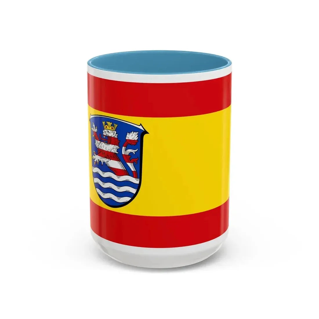 Flag of Schwalm Eder Kreis Germany - Accent Coffee Mug 15oz Light Blue - Go Mug Yourself