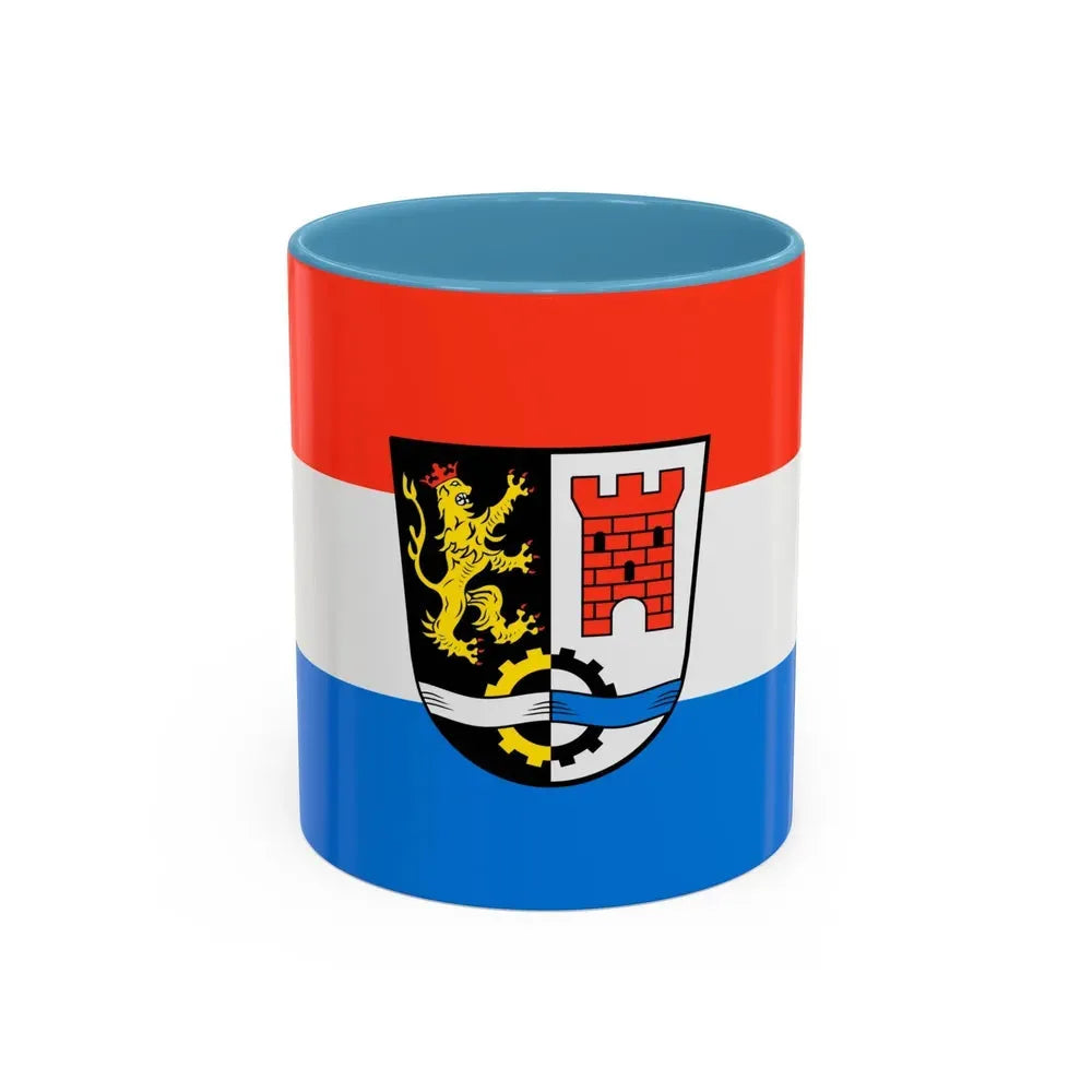 Flag of Schwandorf Germany - Accent Coffee Mug 11oz Light Blue - Go Mug Yourself
